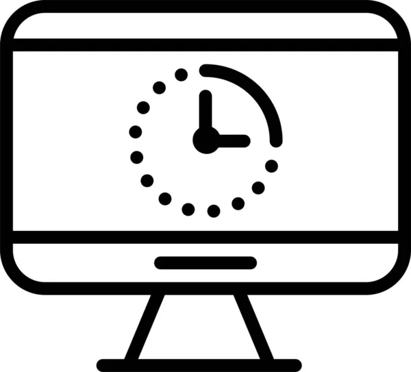 Reloj Icono Pantalla Línea Estilo Esquema — Archivo Imágenes Vectoriales