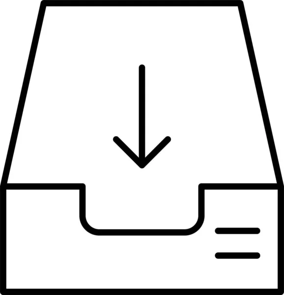 Иконка Хранилища Почтовых Ящиков Стиле Абрис — стоковый вектор