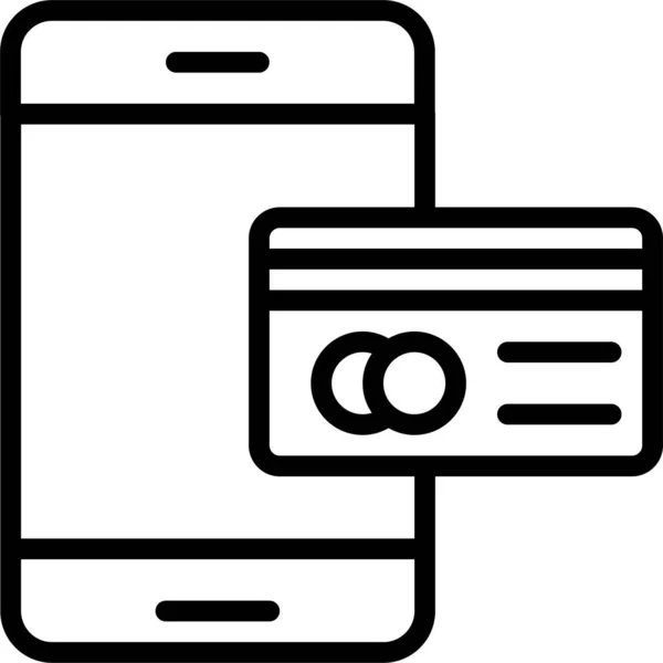 Mobiles Online Icon Umrissen — Stockvektor