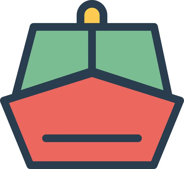 Frachtschiff Ikone Stil Ausgefüllter Umrisse — Stockvektor