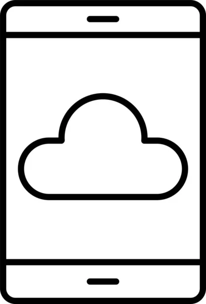 Cloud Handy Symbol Umriss Stil — Stockvektor