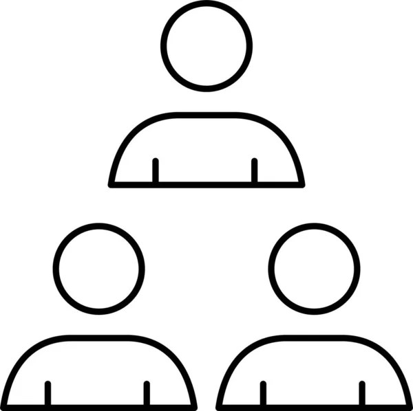 连接雇员组图标的轮廓风格 — 图库矢量图片