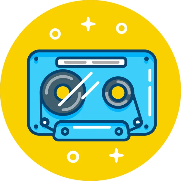 Listen Music Record Icon Filled Outline Style — Stock Vector
