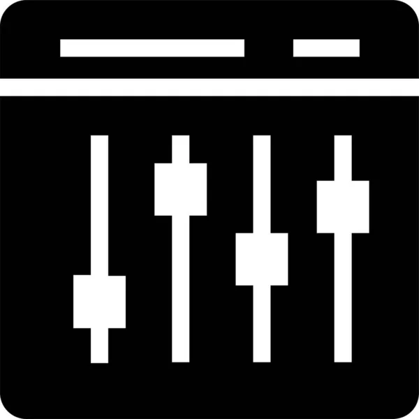 Controle Equalizer Mixer Pictogram Massieve Stijl — Stockvector