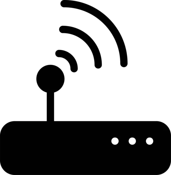 Computer Apparaat Router Pictogram Solid Stijl — Stockvector