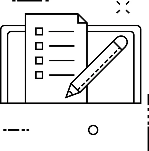 Checkliste Seitensymbol Umrissstil Bearbeiten — Stockvektor