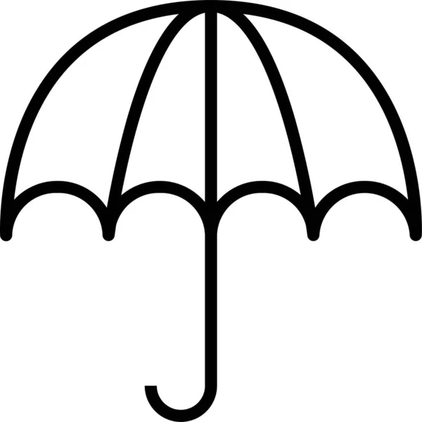 Şemsiye Koruma Hava Durumu Simgesi Ana Hat Biçiminde — Stok Vektör