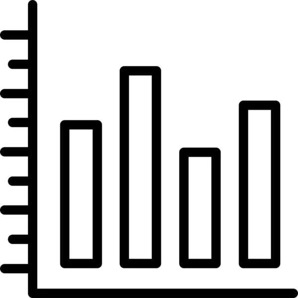 Analytics Bar Grafiek Pictogram Omtrek Stijl — Stockvector
