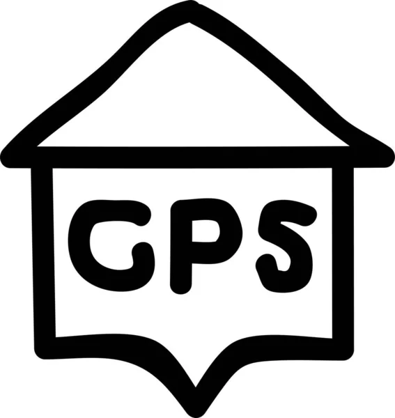 Direction Gps Location Icon Handgezeichneten Stil — Stockvektor