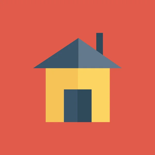 Hausbau Ikone Flachen Stil — Stockvektor