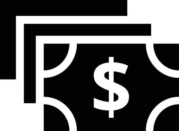 Значок Готівкової Валюти Валют Суцільному Стилі — стоковий вектор