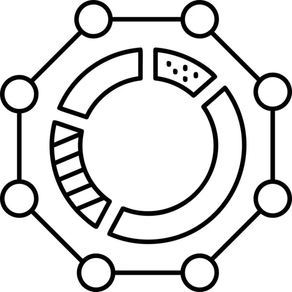 Diagrammets Inställningsikon Konturstil — Stock vektor