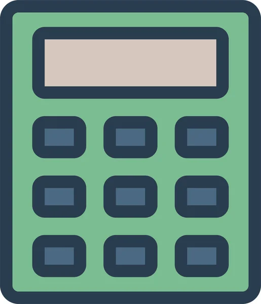 Icona Del Calcolatore Calcolo Bancario Stile Contorno Pieno — Vettoriale Stock