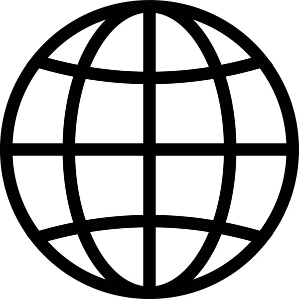 Globalna Ikona Przeglądarki Internetowej Zarysie — Wektor stockowy