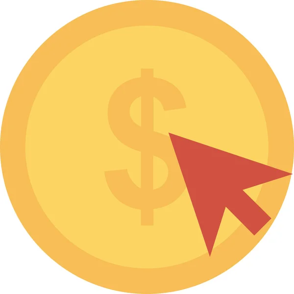 Buy Click Dollar Icon Flat Style — Stock Vector