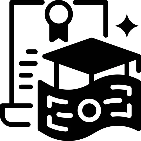 Ikona Dosaženého Vzdělání Stipendia — Stockový vektor