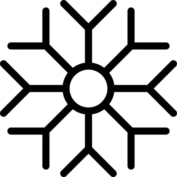 冷冻冰图标的轮廓风格 — 图库矢量图片