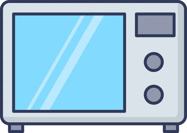 微波炉厨房图标填充轮廓风格 — 图库矢量图片