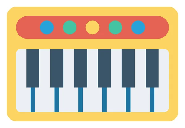 Isntrument Μουσικό Πιάνο Εικονίδιο Επίπεδη Στυλ — Διανυσματικό Αρχείο