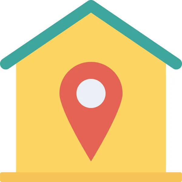 Gps House Location Icon Flat Style — Stock Vector
