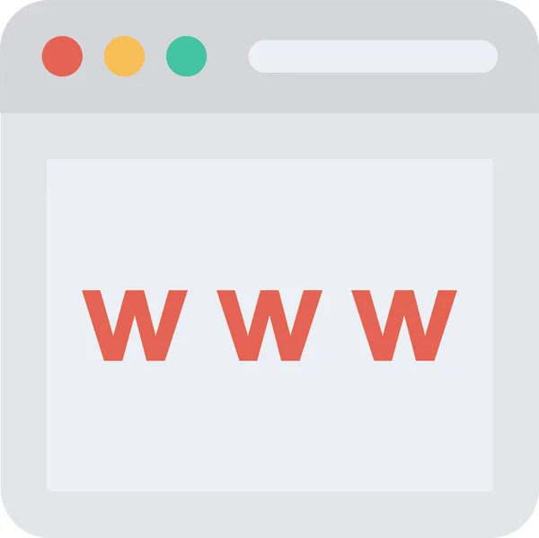 Browser Internet Online Icon Flachen Stil — Stockvektor