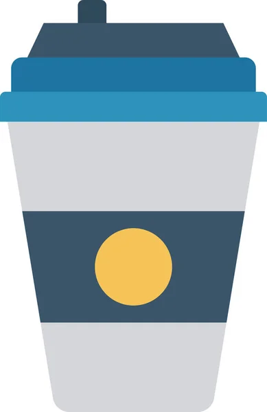 Кофе Кубок Напиток Значок Плоском Стиле — стоковый вектор