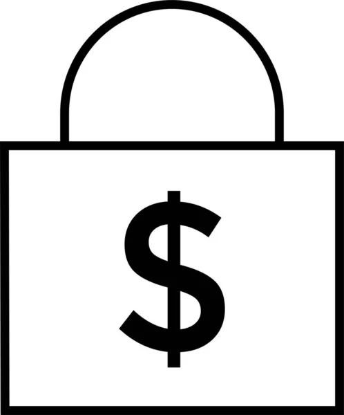 Lock Pay Payment Icon Outline Style — Stock Vector