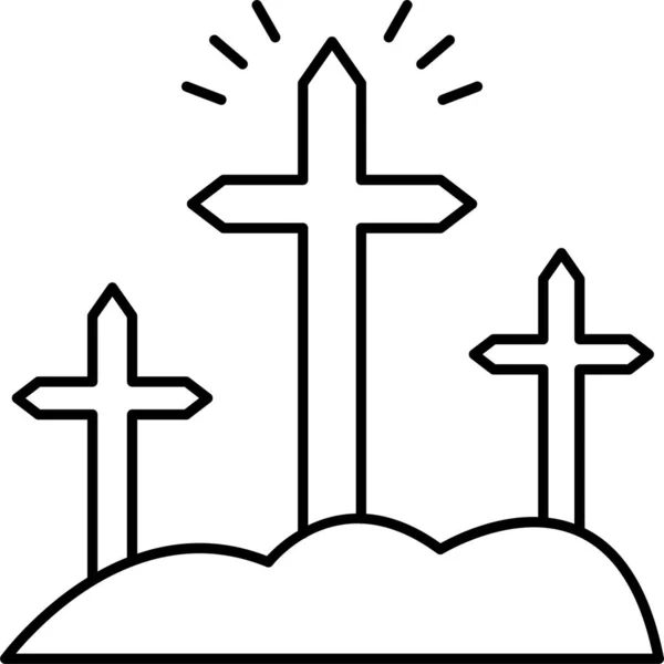 Croix Mort Icône Tombeau Dans Catégorie Pâques — Image vectorielle