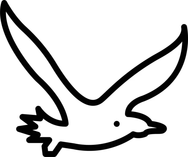 鳥鳩フライアイコンのアウトラインスタイル — ストックベクタ