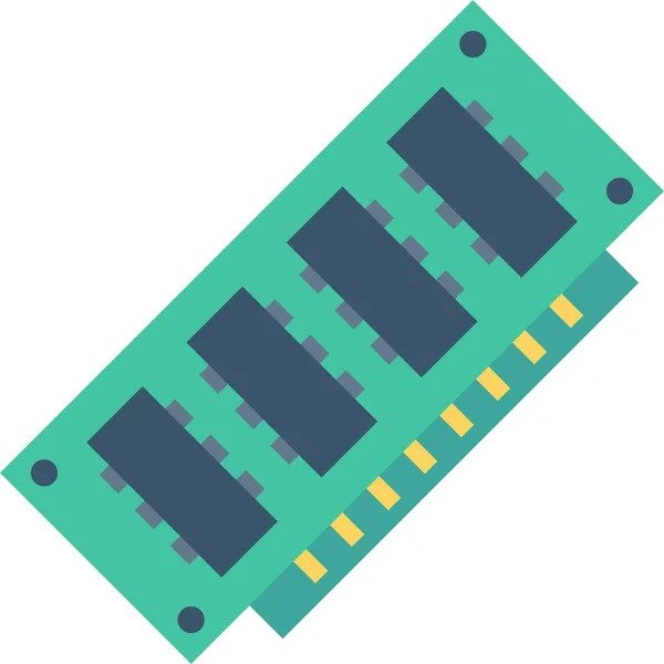Ícone Hardware Eletrônico Chip Estilo Plano — Vetor de Stock