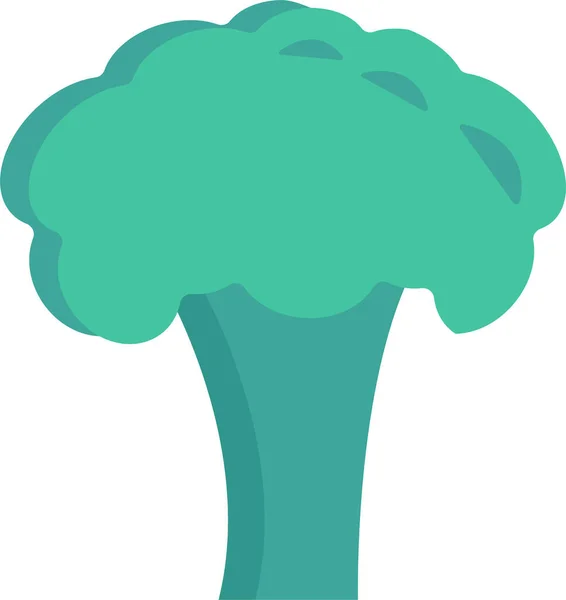 Comida Brócoli Icono Saludable Estilo Plano — Vector de stock
