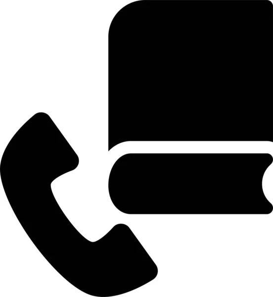 Boek Oproep Telefoon Pictogram Vaste Stijl — Stockvector