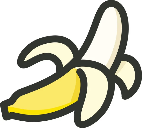 Fruits Banane Icône Saine Dans Style Contour Rempli — Image vectorielle