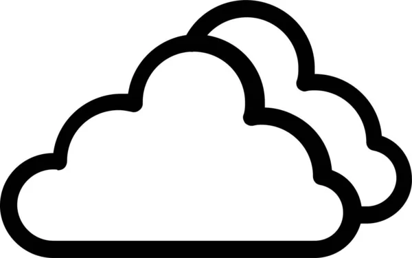 Business Cloud Computing Icoon Grote Lijnen — Stockvector