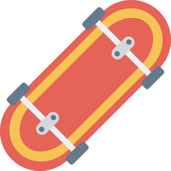 Bordo Scatting Icona Dello Skateboard Stile Piatto — Vettoriale Stock