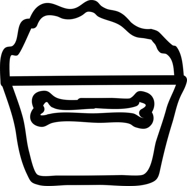 Icône Nourriture Pour Chien Dans Style Dessiné Main — Image vectorielle