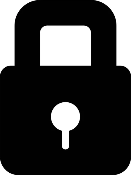 Lock Locked Protection Icon Solid Style — Stock Vector