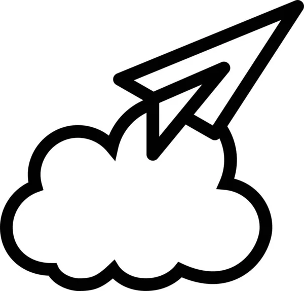 Ikona Poczty Mail Chmurze Stylu Outline — Wektor stockowy