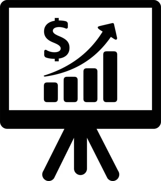 Analytics Groei Inkomen Pictogram Solide Stijl — Stockvector