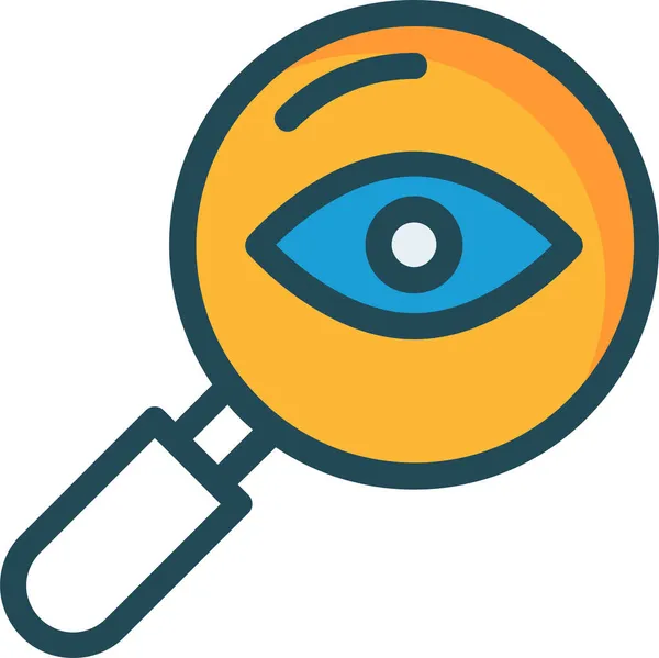 Eye Look Magnifier Icon Filled Outline Style — Stock Vector
