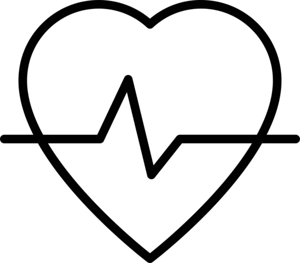 Icona Del Battito Cardiaco Stile Contorno — Vettoriale Stock