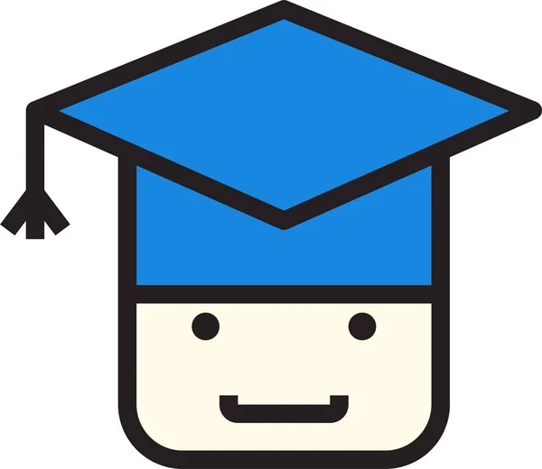 Graduado Graduación Icono Educación Estilo Contorno Lleno — Vector de stock