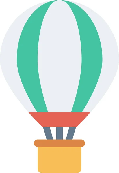 Luchtballon Vliegen Parachute Pictogram Platte Stijl — Stockvector