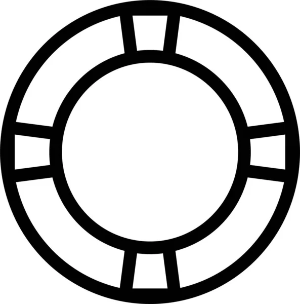 轮廓式救生圈保护图标 — 图库矢量图片