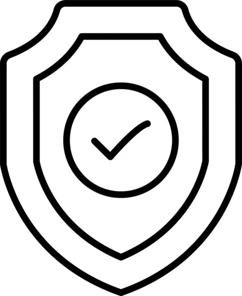 Done Protect Protected Icon Outline Style — Stock Vector