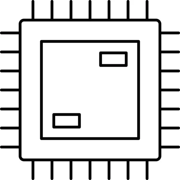 Icona Elettronica Hardware Cpu — Vettoriale Stock