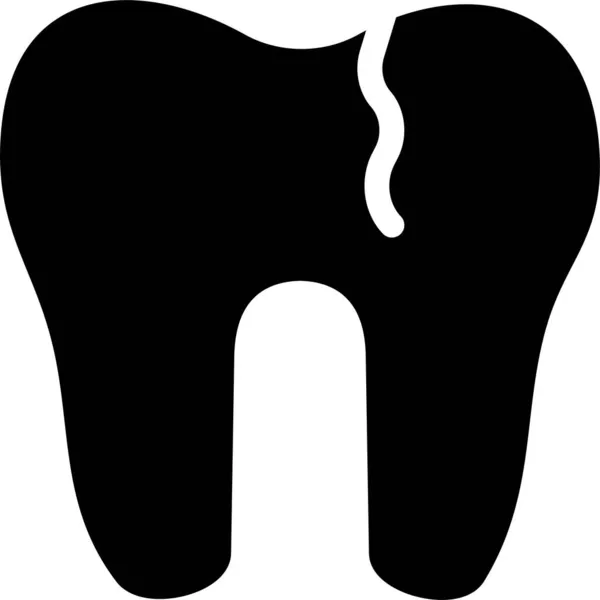 Uszkodzenie Ikony Zęba Solidnym Stylu — Wektor stockowy