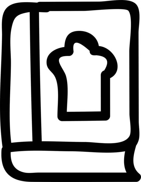 Книжкова Кулінарна Іконка Шеф Кухаря Намальованому Стилі — стоковий вектор