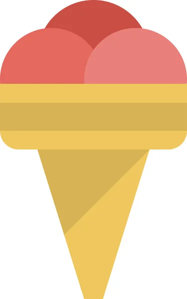 Essen Dessert Eis Ikone Flachen Stil — Stockvektor