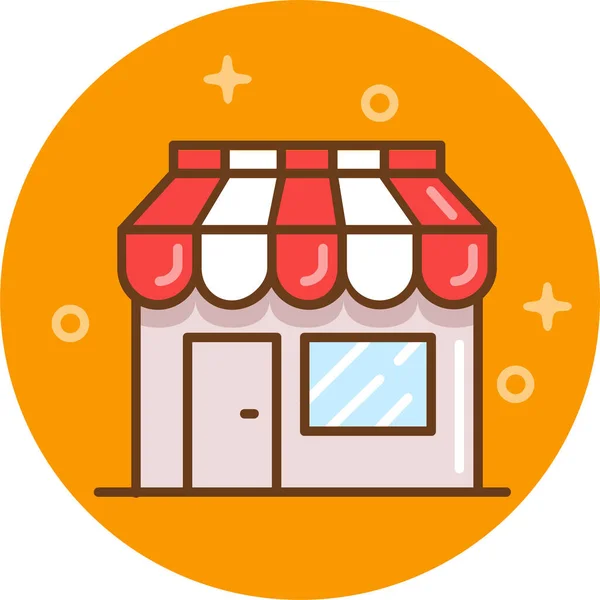 Panadería Icono Carnicería Boutique Estilo Contorno Lleno — Archivo Imágenes Vectoriales